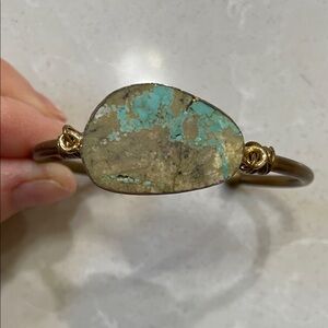 Artisan Turquoise and Gold Bracelet